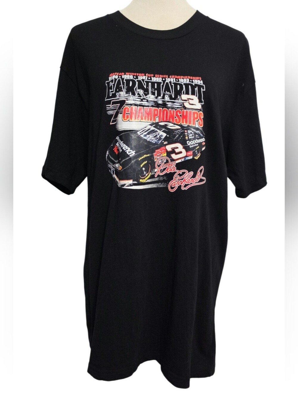Dale Earnhardt #3 7 Championships NASCAR T Shirt Large 100% Cotton Goodwrench
